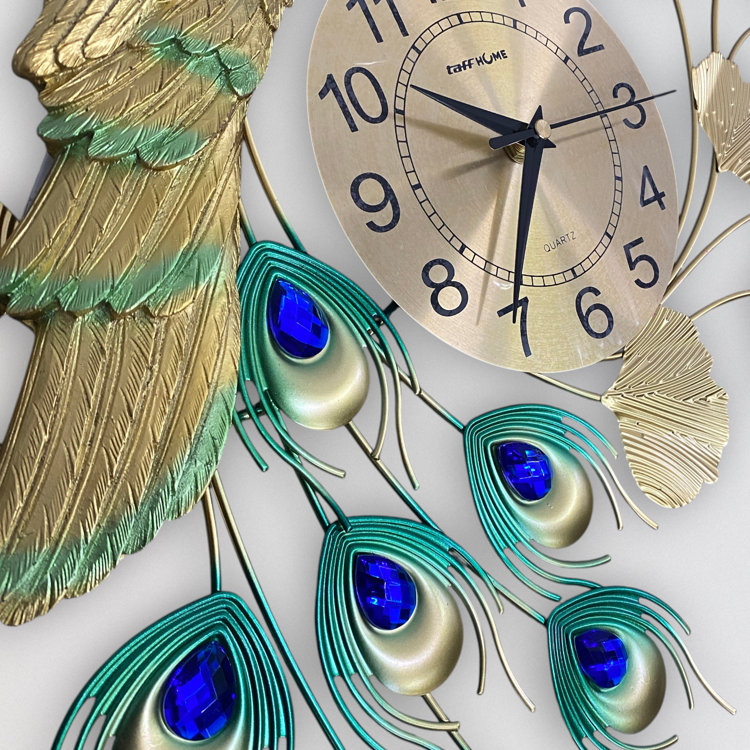 TaffHOME Jam Dinding Quartz Clock Iron Luxury Peacock 61cm - K26005 Gambar produk TaffHOME Jam Dinding Quartz Clock Iron Luxury Peacock 61cm - K26005 - 3