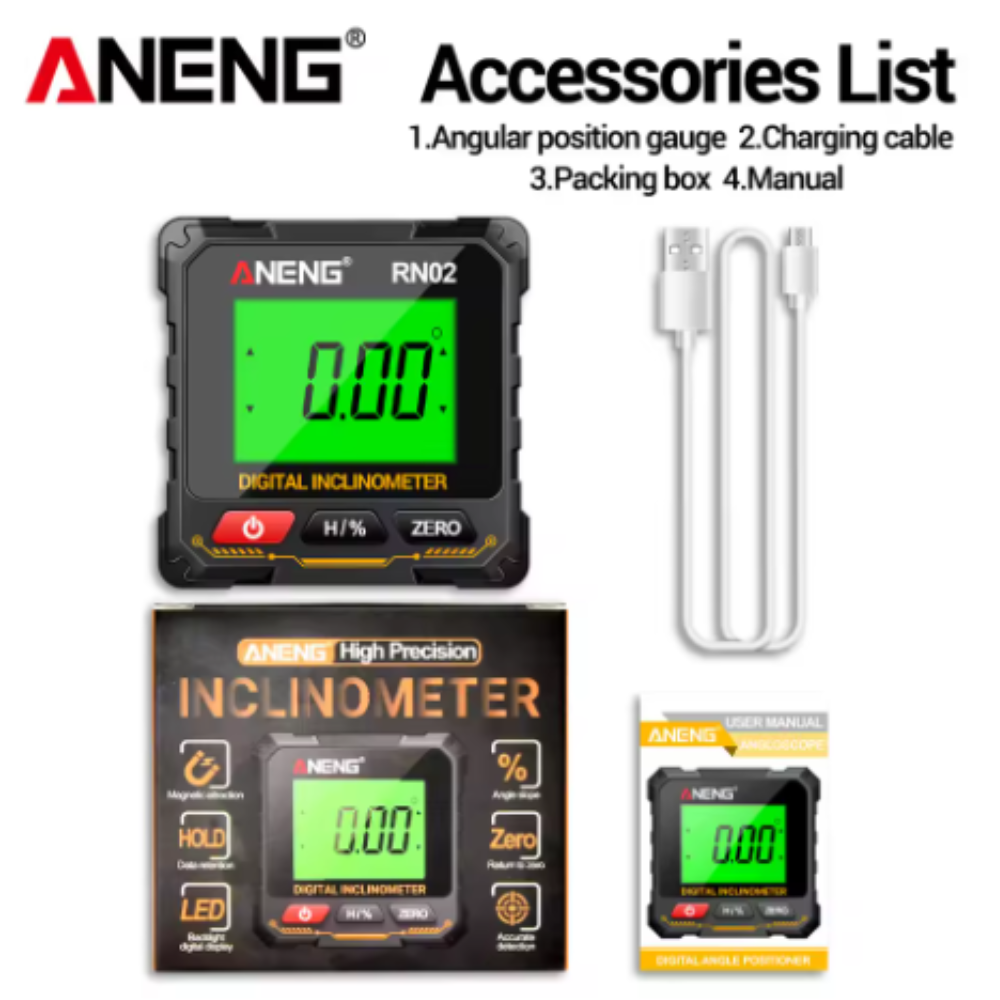 ANENG Inclinometer Digital Rechargeable Alat Ukur Kemiringan Magnetik - RN02 Gambar produk ANENG Inclinometer Digital Rechargeable Alat Ukur Kemiringan Magnetik - RN02 - 8
