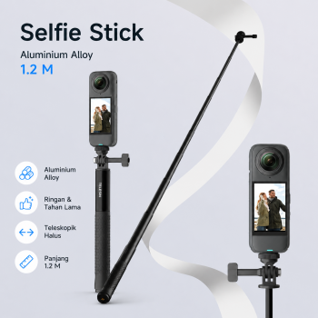Gambar produk TELESIN Tongsis Insta360 GoPro DJI Osmo Ultra Long Selfie Stick 1.2M - S1-MNP-10