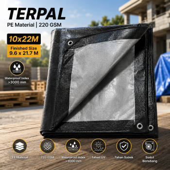 TarpCore Terpal PE Anti UV Waterproof Tarpaulin 220 GSM 10x22M - FM-10M