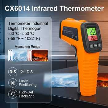 Anseny Termometer Industrial Digital Thermogun Infrared Dual Color LCD - CX6014