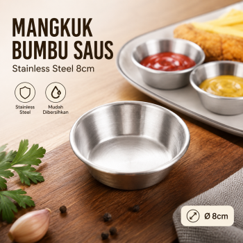 Gambar produk ALRY Mangkuk Bumbu Saus Stainless Steel Western Seasoning Bowl 8cm - YX-304