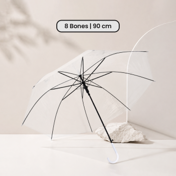 Fancytime Payung Polos PVC Minimalist Umbrella 8 Bone 90cm - P075