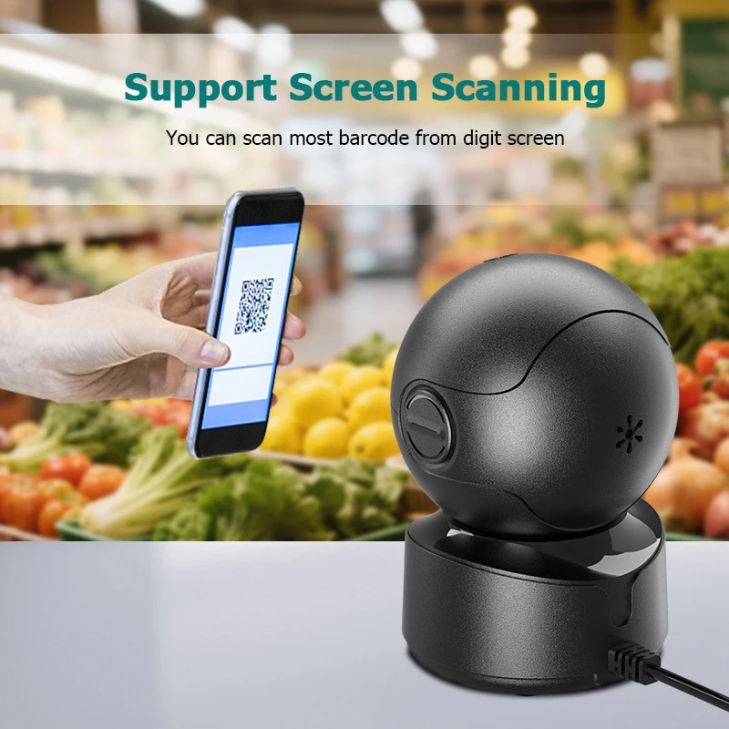 KEFFAR Barcode Scanner Desktop Omnidirectional Automatic Sensing 1D 2D - A5 Gambar produk KEFFAR Barcode Scanner Desktop Omnidirectional Automatic Sensing 1D 2D - A5 - 3