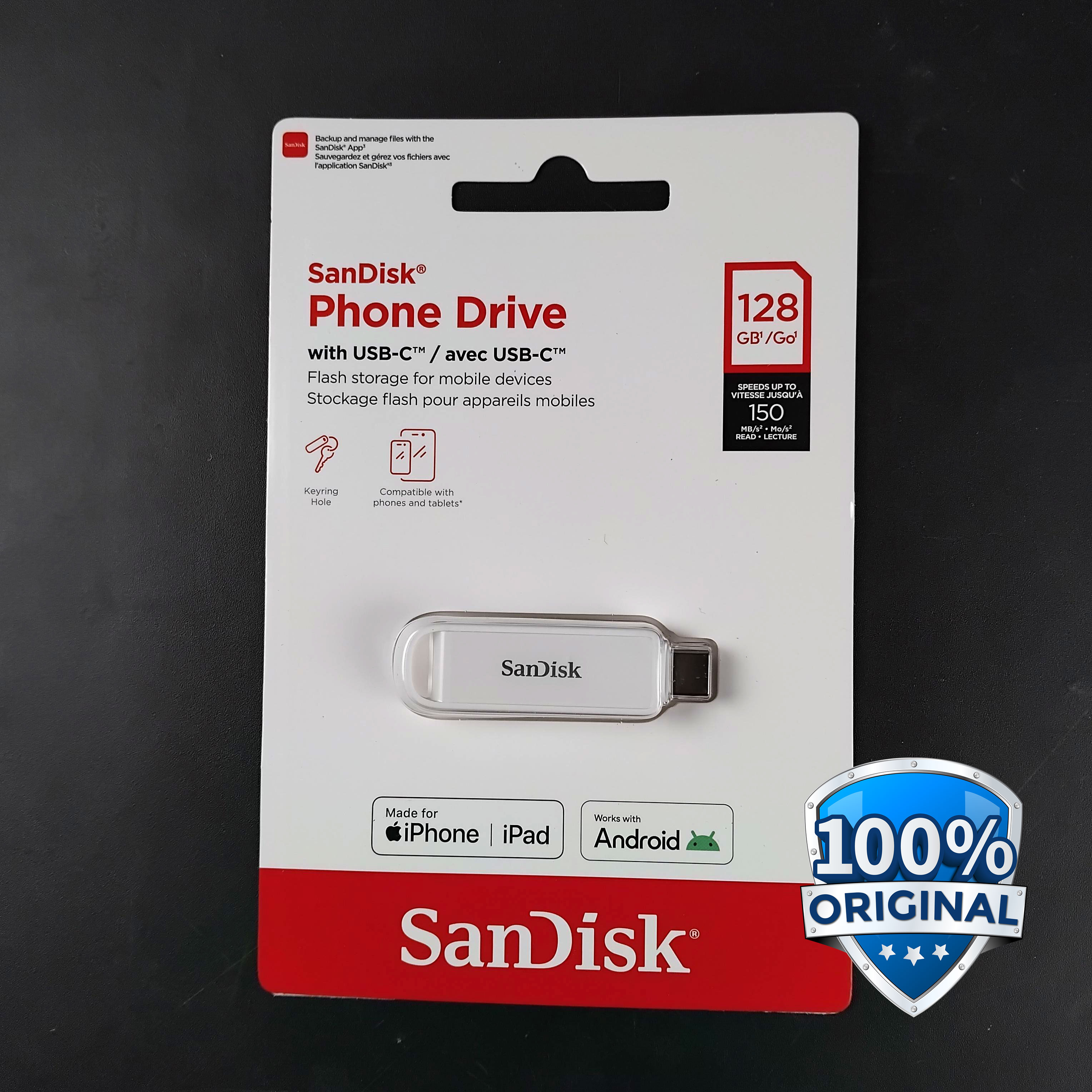 Gambar produk SanDisk Phone Drive USB Type-C 3.2 Gen 1 150MB/s 128GB - SDIXS0N - Utama