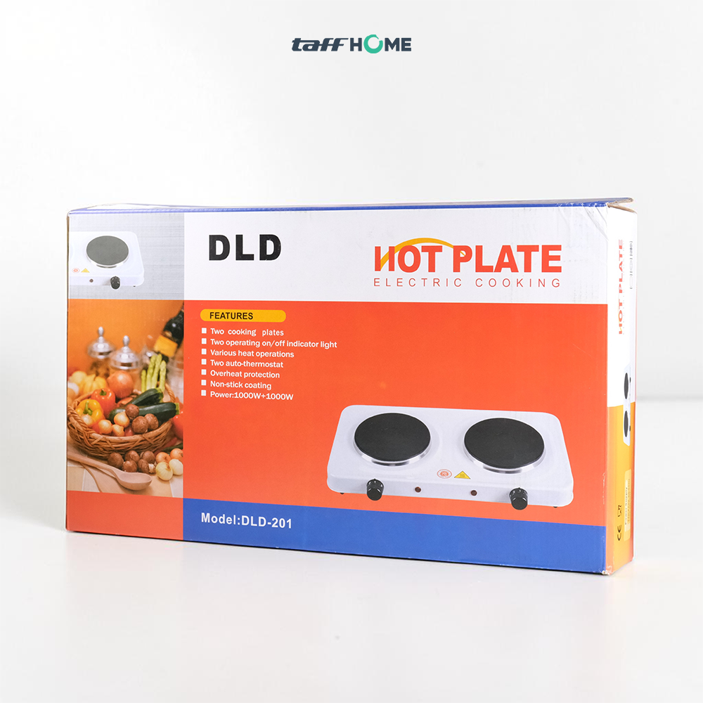 Gambar produk TaffHOME Kompor Listrik 2 Tungku Portable 5 Gear Coil Hot Plate 2000W - C2-2000-20 - Kemasan