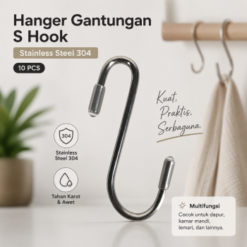 NIXZ Hanger Gantungan S Hook Serbaguna Stainless Steel 304 10 PCS - N-10