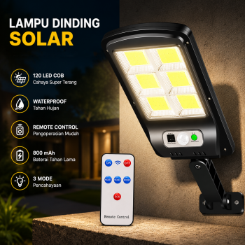 WAFIRE Lampu Dinding Solar Sensor Outdoor Waterproof 120 LED 800mAh - JX-F60