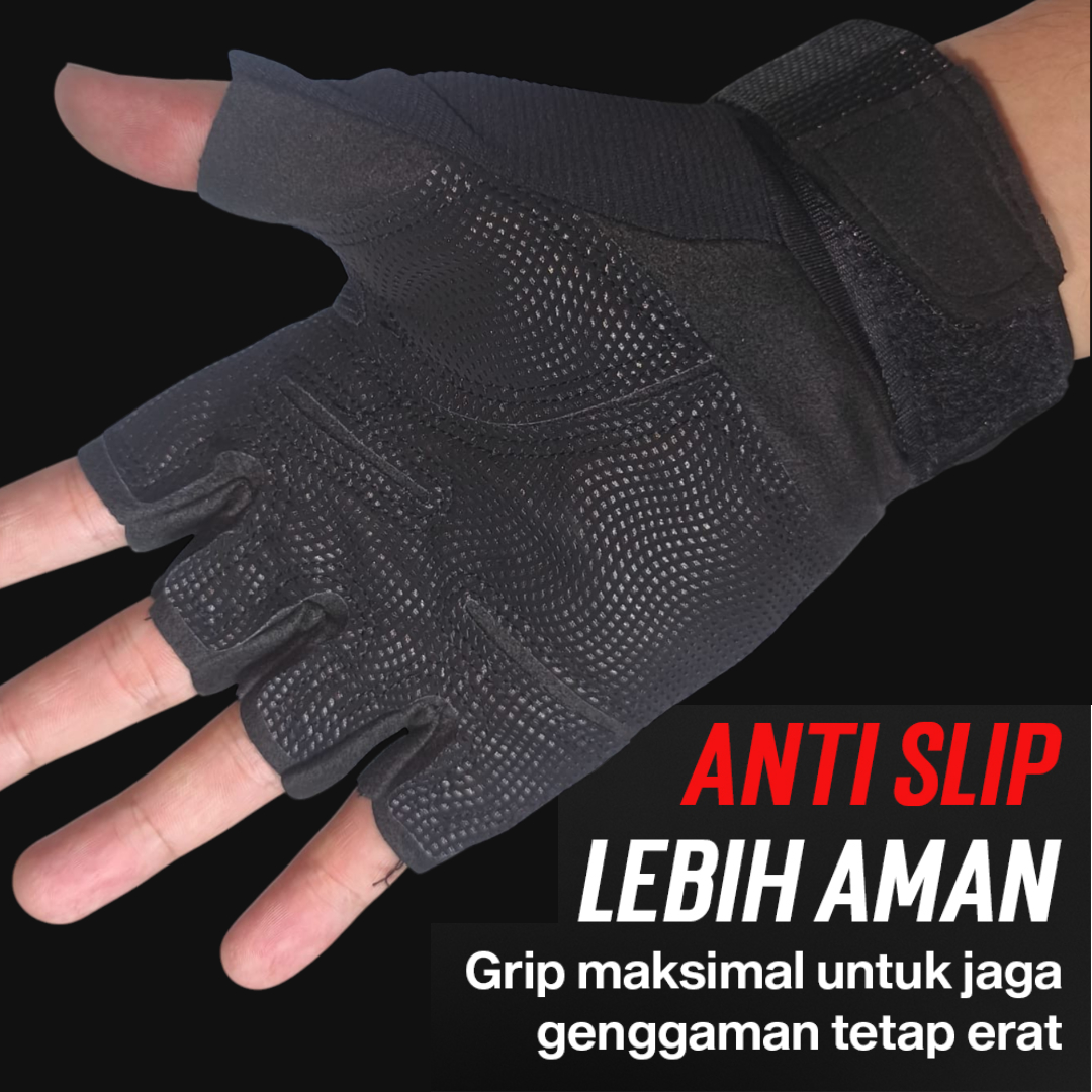 BATTLE WOLF Sarung Tangan Motor Tactical Half Finger L - PC016 Gambar produk BATTLE WOLF Sarung Tangan Motor Tactical Half Finger L - PC016 - 2