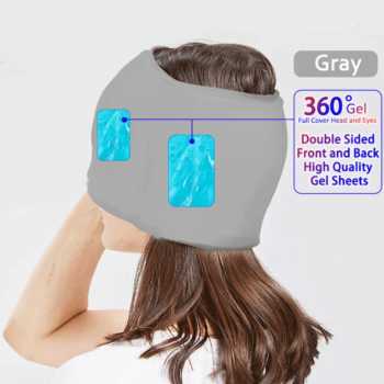 YUKU Kompres Kepala Migrain Panas Dingin 2in1 Gel Ice Headband 400g - Gray