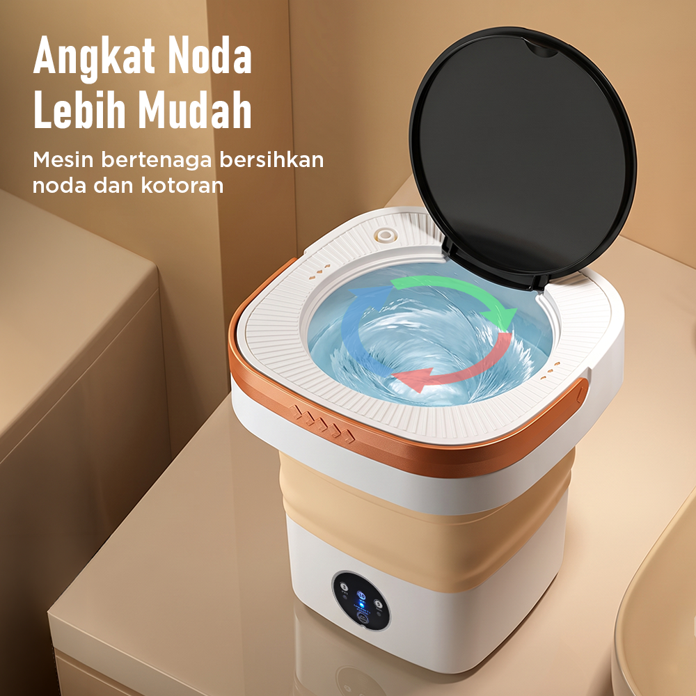 Gambar produk Houselin Mesin Cuci Mini Lipat Portable Foldable Washing Machine 8L - HS8 - 2