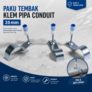 Taffware Paku Tembak Beton Ramset Klem Pipa Conduit Pipe Pin Fastener - YQ-200