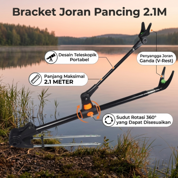 Gambar produk TaffSPORT Bracket Joran Pancing Ikan Adjustable Holder 2.1M - V-003