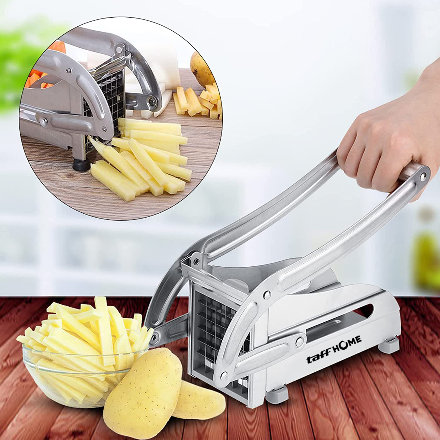 TaffHOME Alat Pemotong Kentang Manual Potato Slicer Easy to Clean - MD-808 Gambar produk TaffHOME Alat Pemotong Kentang Manual Potato Slicer Easy to Clean - MD-808 - 3