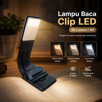 Lampu Baca Mini LED Detachable Clip Reading Lamp 3 Color 50 Lumens 3W - KD-20