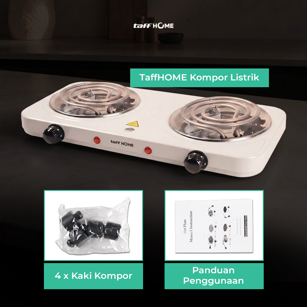 Gambar produk TaffHOME Kompor Listrik 2 Tungku Portable Coil Hot Plate 2000W - C2-2000-05 - 8