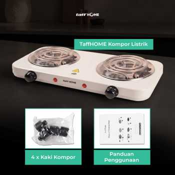Gambar produk TaffHOME Kompor Listrik 2 Tungku Portable Coil Hot Plate 2000W - C2-2000-05 - 8