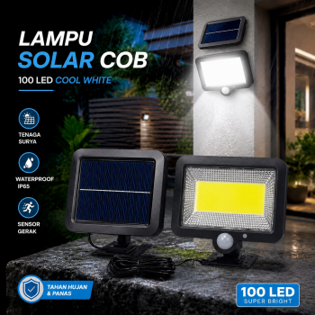 Gambar produk YuYi Lampu Dinding Solar Sensor Gerak Waterproof COB 100LED Cool White - SMT-F100