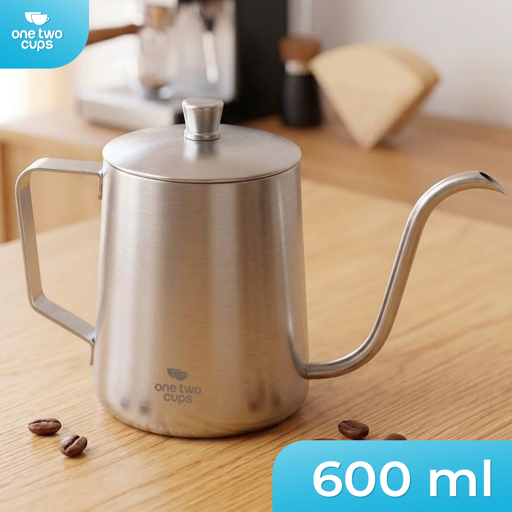 One Two Cups Teko Kopi Leher Angsa Gooseneck Pour Over Drip Kettle 600ml - HS-52 Gambar produk One Two Cups Teko Kopi Leher Angsa Gooseneck Pour Over Drip Kettle 600ml - HS-52 - Utama