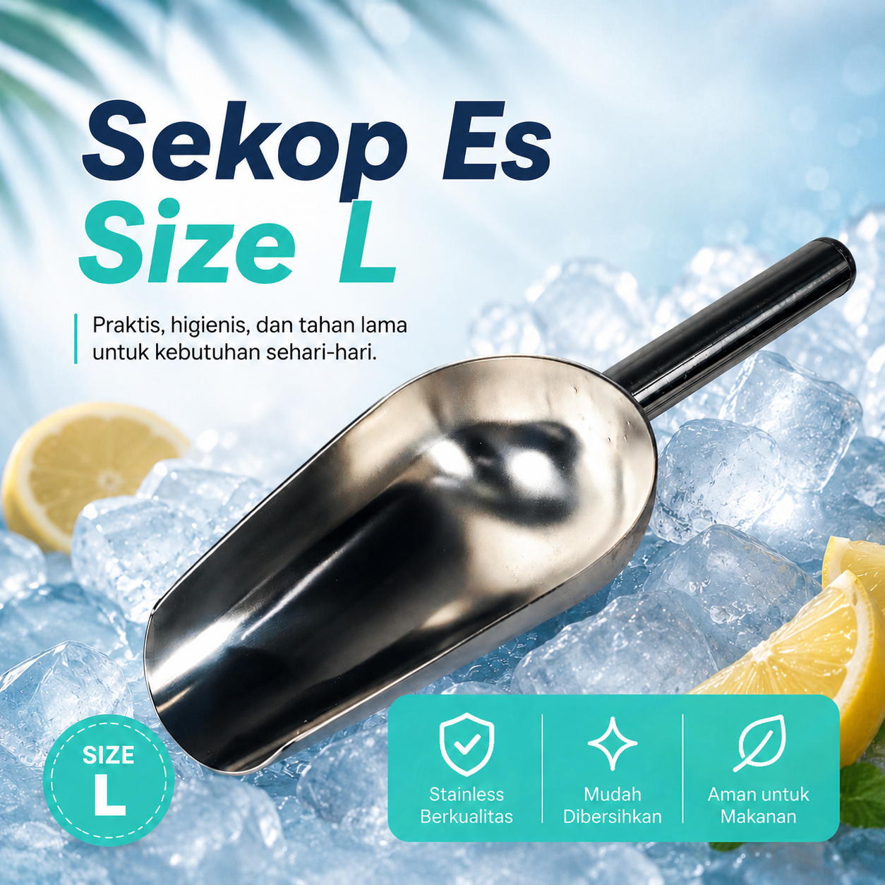 TaffHOME Sekop Es Measure Scoop Sweet Candy Buffet Stainless Steel 201 - CAN02