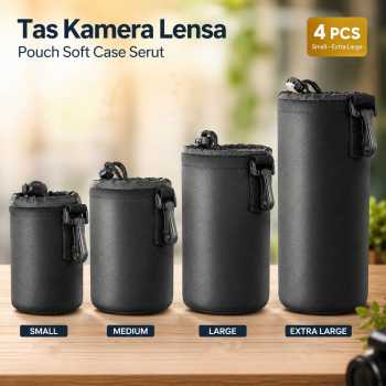 Gambar produk ZCAM Tas Kamera Lensa Pouch Soft Case Serut DSLR Mirrorless 4 PCS - ZC121