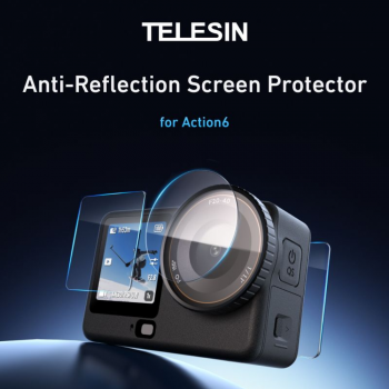 Gambar produk TELESIN Tempered Glass Protective Film 2.5D Arc DJI Osmo Action 6 - S6-FLM-29-TDJ