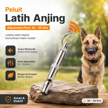 AZRI Peluit Latih Anjing Ultrasonik Stainless Steel Adjustable Pitch - A-55