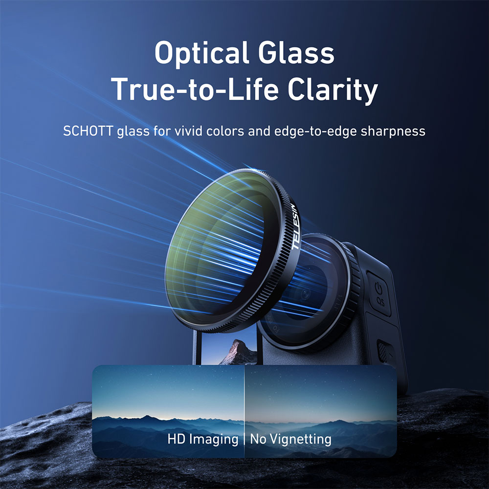 Gambar produk TELESIN Lens Camera Filter Light Pollution Reduction DJI Osmo Action 6 - S5-FLT-50-TDJ - 1