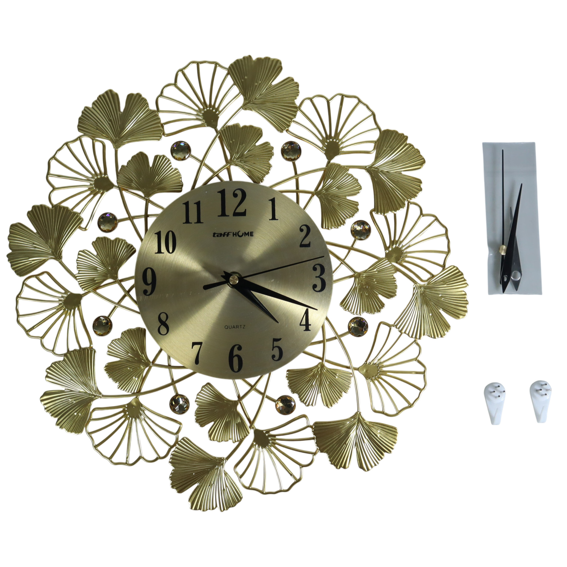 TaffHOME Jam Dinding Besi Elegan Ginkgo Leaf Quartz Movement 38cm - 25017 Gambar produk TaffHOME Jam Dinding Besi Elegan Ginkgo Leaf Quartz Movement 38cm - 25017 - 6