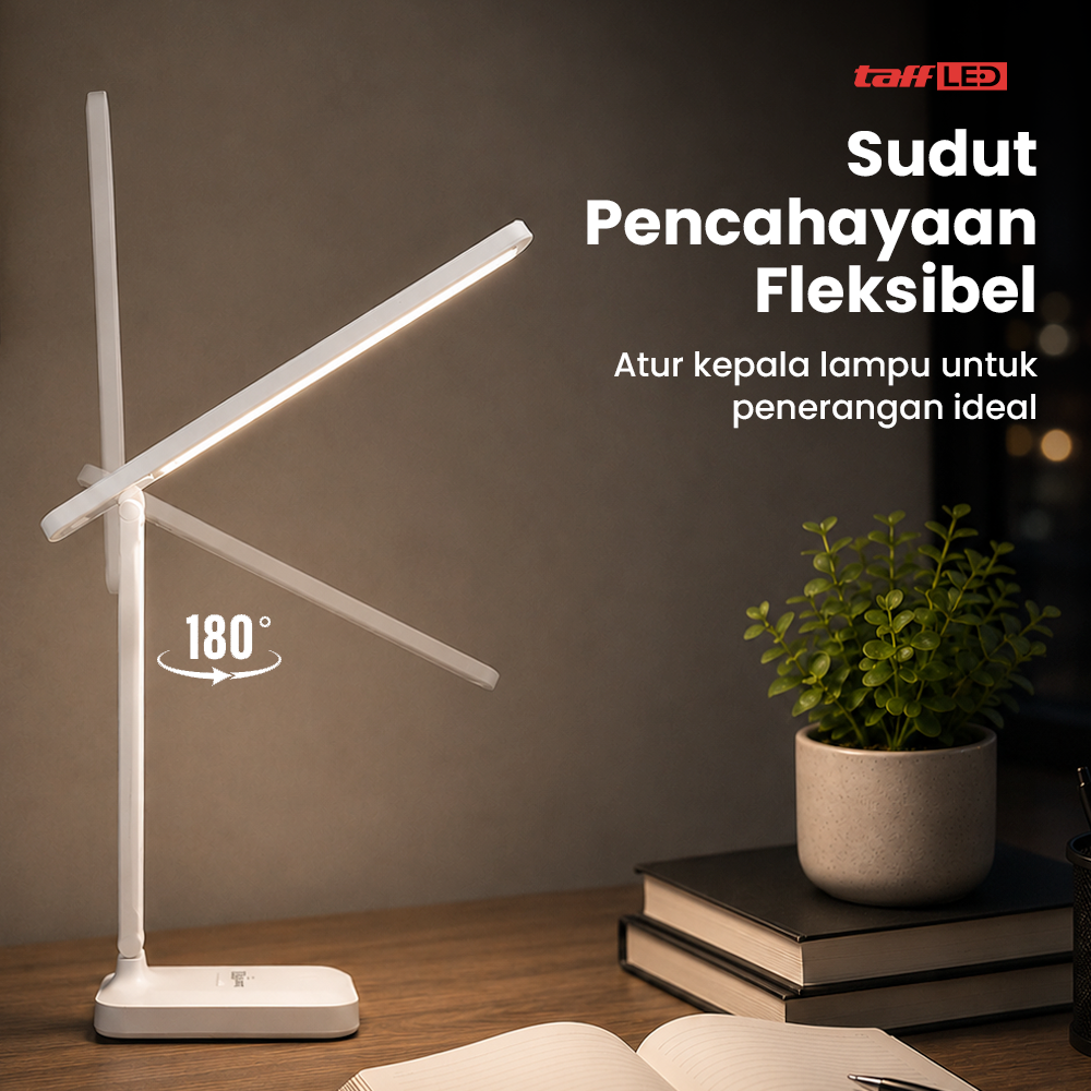 TaffLED Lampu Meja Belajar LED Eye Protection USB Model 8W 3 Color - T302 Gambar produk TaffLED Lampu Meja Belajar LED Eye Protection USB Model 8W 3 Color - T302 - 3