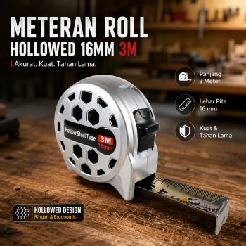 Baoli Meteran Roll Measuring Tape Auto Lock Hollowed Pita Carbon Steel - DSH-30