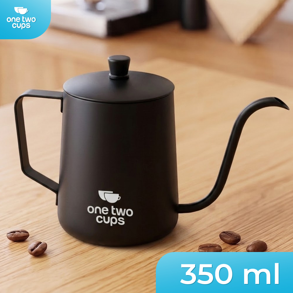 One Two Cups Teko Kopi Leher Angsa Gooseneck Pour Over Drip Kettle 350ml - HS-52 Gambar produk One Two Cups Teko Kopi Leher Angsa Gooseneck Pour Over Drip Kettle 350ml - HS-52 - Utama