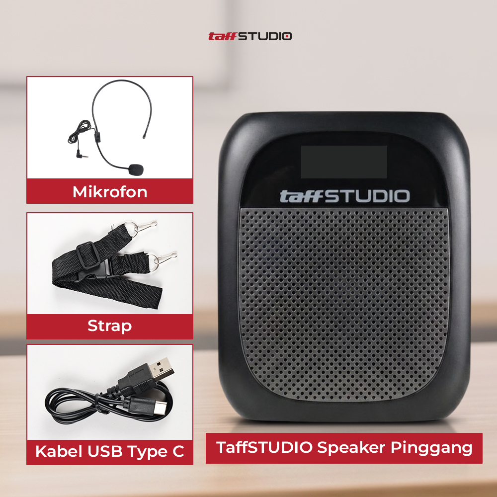 Gambar produk TaffSTUDIO Speaker Pinggang Penguat Suara Bluetooth LED TF Card 10W - YW-166U - 7