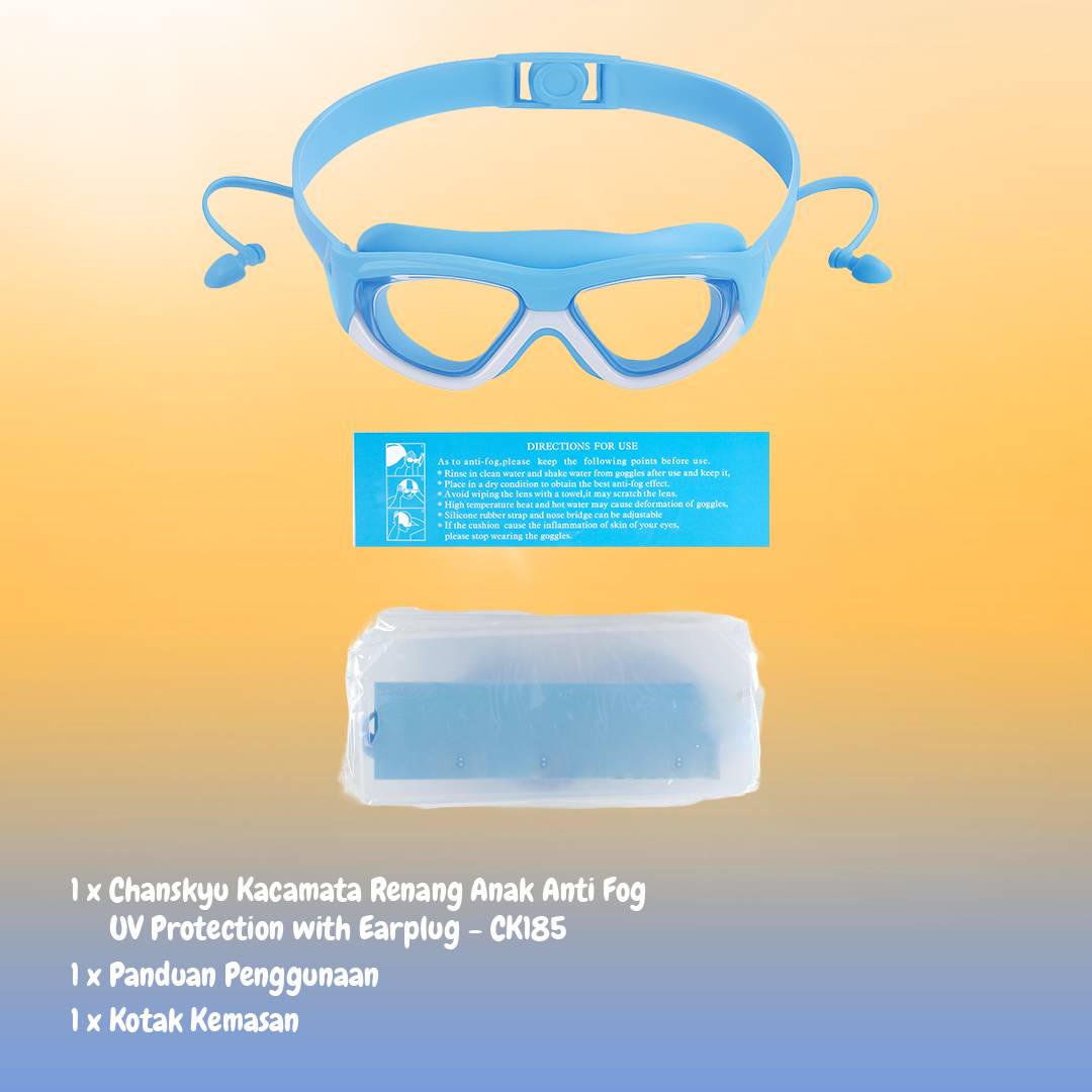 Gambar produk Chanskyu Kacamata Renang Anak Anti Fog UV Protection Panoramic Earplug - CK185 - 8