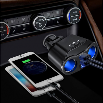 OTOHEROES Car Charger Bluetooth LED Display USB Cigarette Port 90W - A9