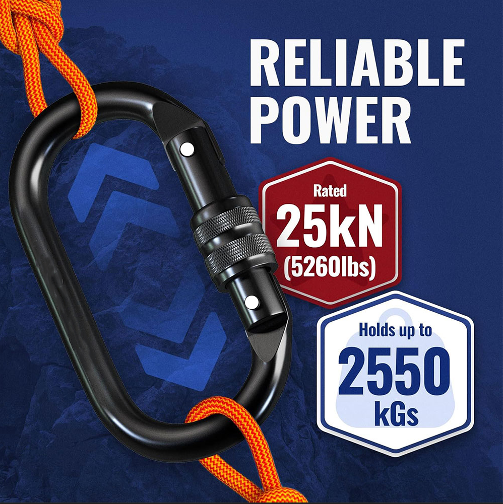 BYANG Karabiner Gantungan Carabiner Panjat Tebing O Type Oval 25kN - Y30 Gambar produk BYANG Karabiner Gantungan Carabiner Panjat Tebing O Type Oval 25kN - Y30 - 2