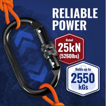 Gambar produk BYANG Karabiner Gantungan Carabiner Panjat Tebing O Type Oval 25kN - Y30 - 2