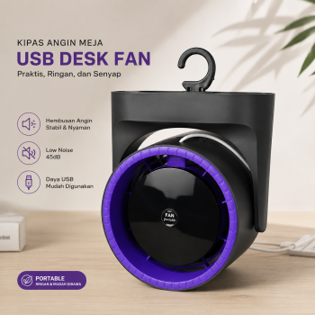 TINSOL Kipas Angin Meja USB Desk Fan Single Speed Portable 45dB - JMF-7