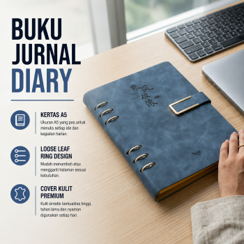 Toddi Buku Jurnal Binder Notebook Diary 192 Halaman Horizontal Line - JQY-B299