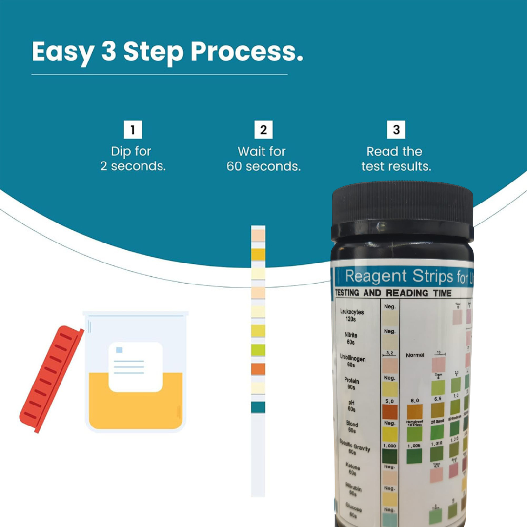 FRC Test Strip Urine Urinalysis 10 Parameter Cek Keto Gula 100 PCS - URS-10T Gambar produk FRC Test Strip Urine Urinalysis 10 Parameter Cek Keto Gula 100 PCS - URS-10T - 5