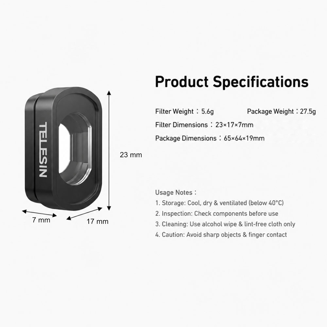 TELESIN Lensa Wide Angle Optical Glass for DJI Osmo Pocket 4/3 - S5-FLT-48-TDJ Gambar produk TELESIN Lensa Wide Angle Optical Glass for DJI Osmo Pocket 4/3 - S5-FLT-48-TDJ - 5