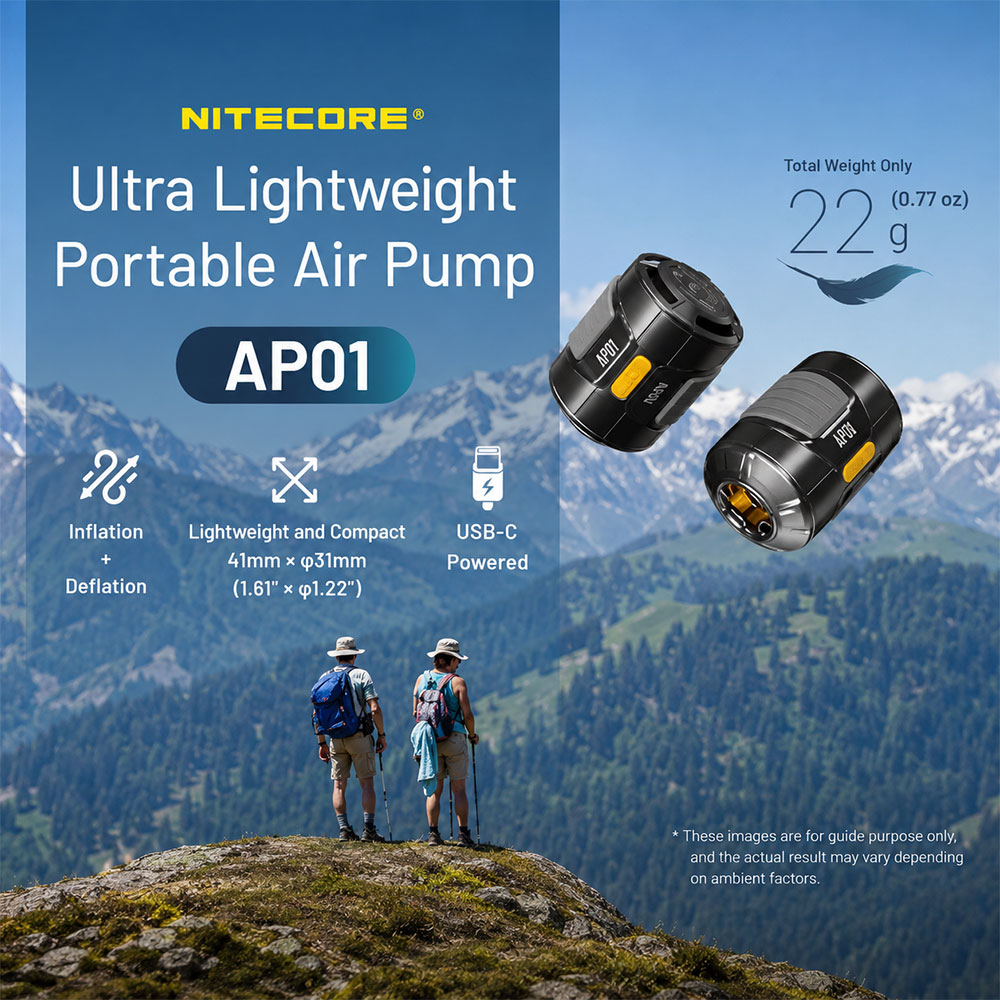 Gambar produk NITECORE Pompa Angin Elektrik Portable Air Pump USB Type C 2.8 kPa - AP01 - Utama