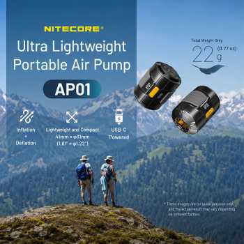 Gambar produk NITECORE Pompa Angin Elektrik Portable Air Pump USB Type C 2.8 kPa - AP01