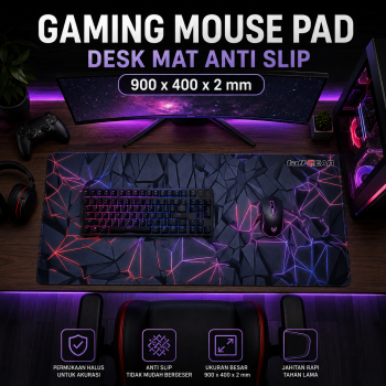 TaffGEAR Gaming Mouse Pad Desk Mat Anti Slip Colorful Polygonal - LM-980