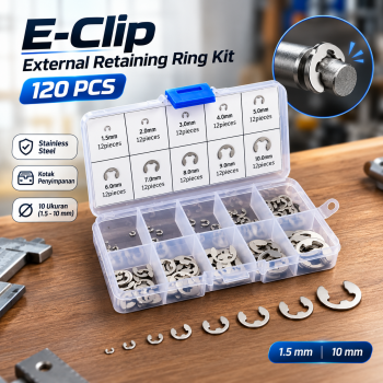 Taffware E-Clip External Retaining Ring Assortment Kit 120PCS - JR20