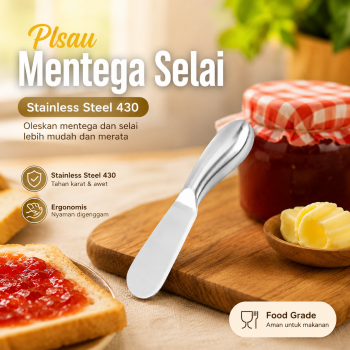 Zton Pisau Mentega Selai Jam Spread Stainless Steel Butter Knife - INU105