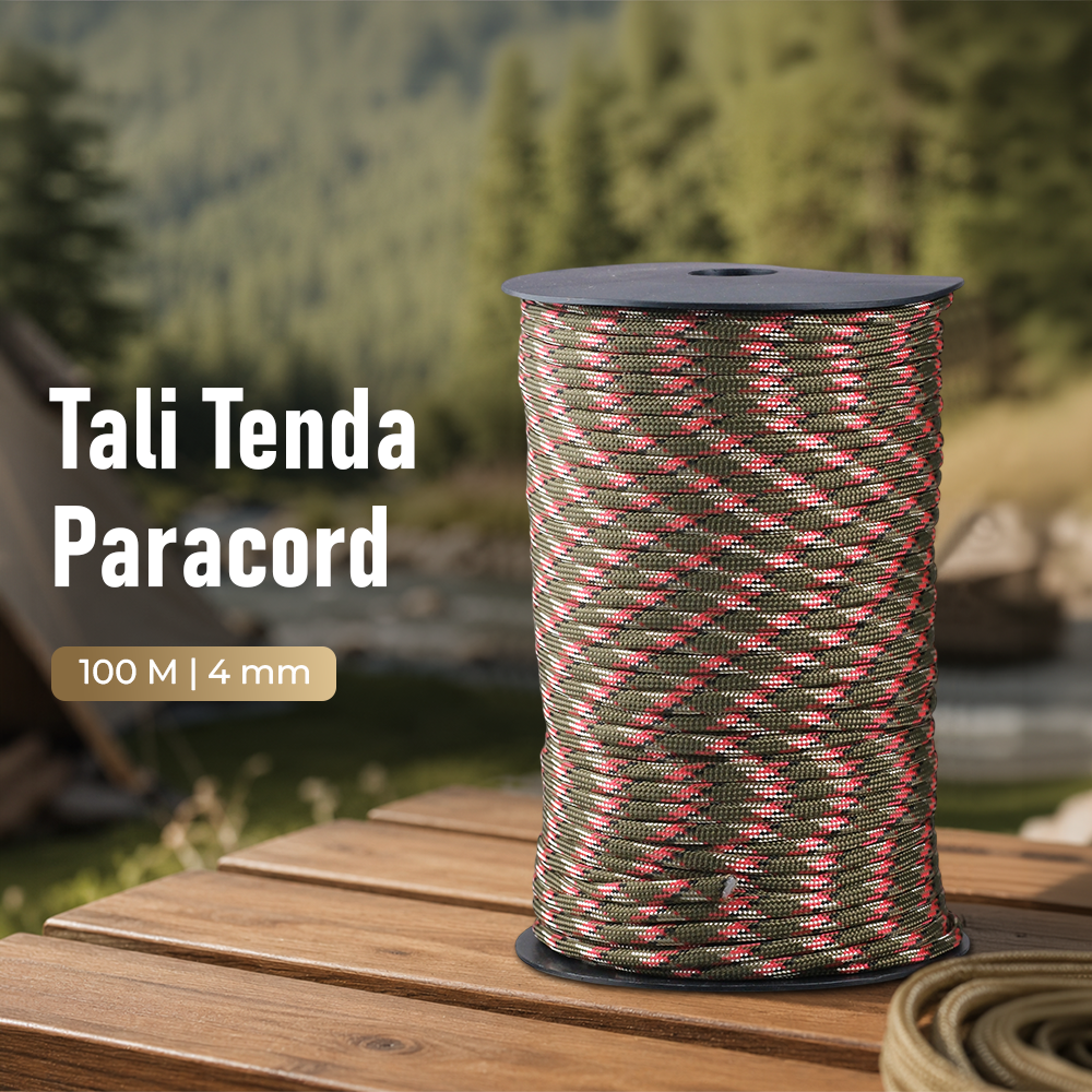 TaffSPORT Tali Tenda Paracord Rope Tent Camp 7 Core 4mm 100M - SH139 Gambar produk TaffSPORT Tali Tenda Paracord Rope Tent Camp 7 Core 4mm 100M - SH139 - Utama