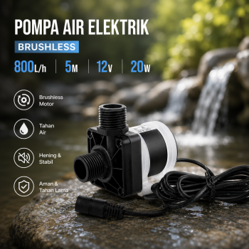 NICEYARD Pompa Air Elektrik DC Brushless Water Pump 800L/h 5M 12V 20W - AD4212A