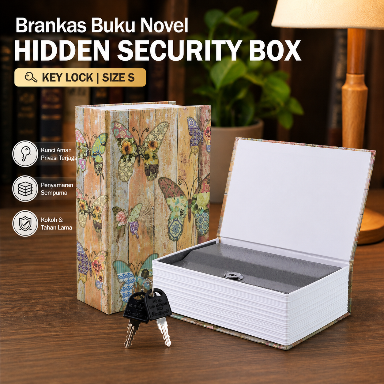 TaffGUARD Brankas Buku Novel Manual Anti Maling Hidden Safe Box Size S - KB-20L Gambar produk TaffGUARD Brankas Buku Novel Manual Anti Maling Hidden Safe Box Size S - KB-20L - Utama