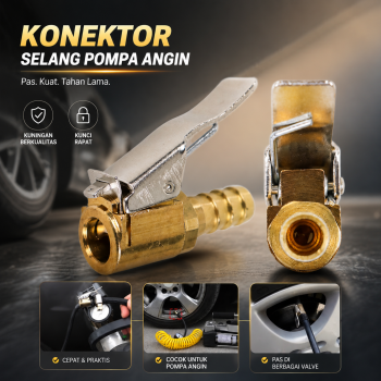 Gambar produk Deemount Adapter Hose Konektor Selang Pompa Angin Ban Ordinary - DK02